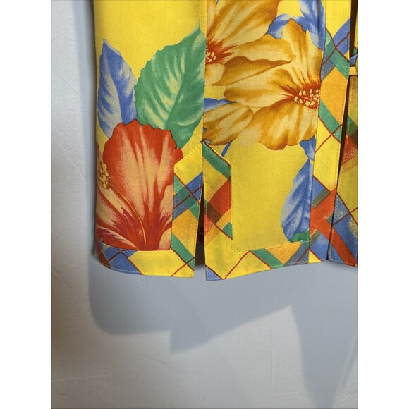 HW Yellow Floral Vest Size 12 with Jacket Size 4 Vintage Tropical Vacation - Picture 4 of 16